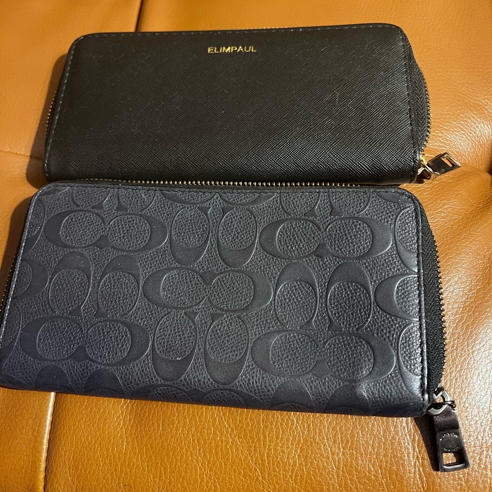 Coach |ELIMPAUL Black Wallet bundle- embossed women men